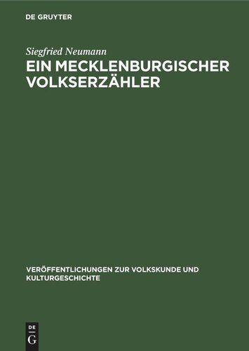 Ein Mecklenburgischer Volkserzähler: Die Geschichten des August Rust