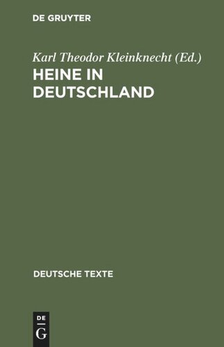 Heine in Deutschland: Dokumente seiner Rezeption 1834–1956