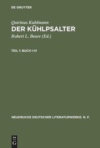 Der Kühlpsalter: Teil 1 Buch I-IV