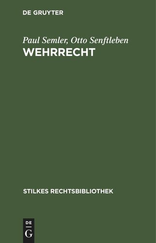 Wehrrecht: Wehrgesetz vom 21. Mai 1935