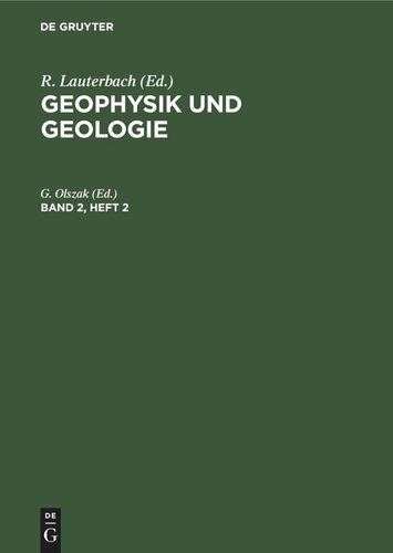 Geophysik und Geologie: Band 2, Heft 2