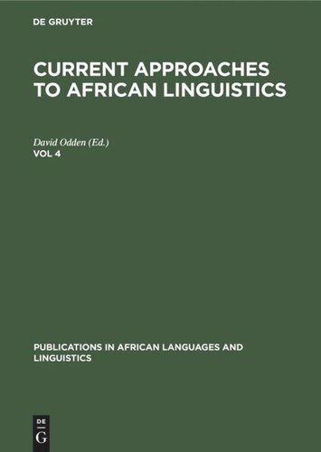 Current Approaches to African Linguistics: Vol 4