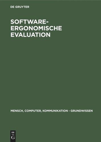Software-ergonomische Evaluation: Der Leitfaden EVADIS II