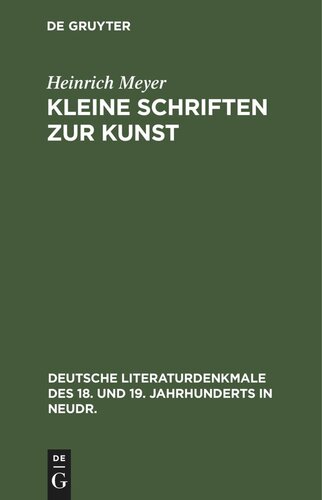 Kleine Schriften zur Kunst