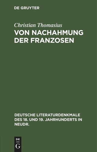 Von Nachahmung der Franzosen