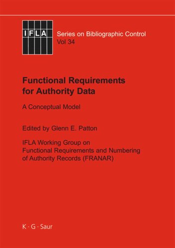 Functional Requirements for Authority Data: A Conceptual Model
