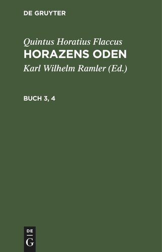 Horazens Oden: Buch 3, 4