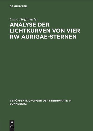 Analyse der Lichtkurven von vier RW Aurigae-Sternen: Bearbeitung von 22 südlichen veränderlichen Sternen