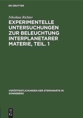 Experimentelle Untersuchungen zur Beleuchtung interplanetarer Materie, Teil. 1: Photometrische Untersuchungen an Stein- und Eisenmeteoriten