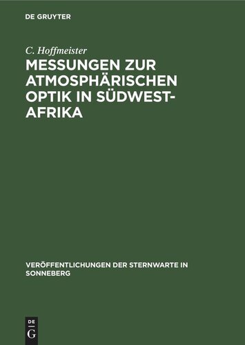 Messungen zur atmosphärischen Optik in Südwest-Afrika