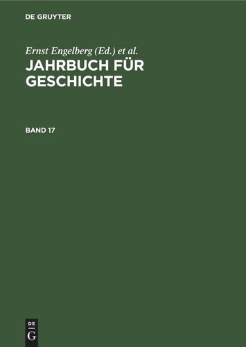 Jahrbuch für Geschichte: Band 17