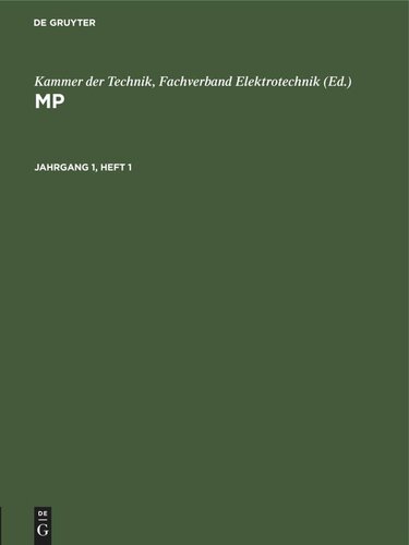 MP: Jahrgang 1, Heft 1