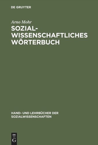 Sozialwissenschaftliches Wörterbuch: Englisch–Deutsch, Deutsch–Englisch