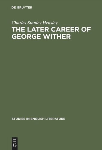 The later career of George Wither