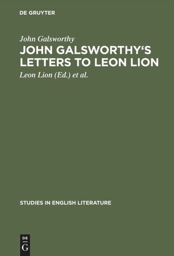 John Galsworthy's letters to Leon Lion
