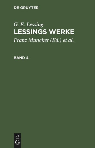 Lessings Werke: Band 4