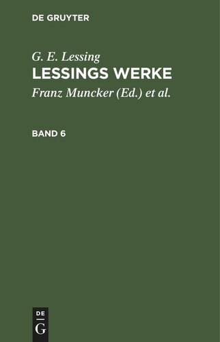 Lessings Werke: Band 6