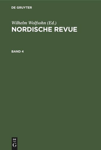 Nordische Revue: Band 4