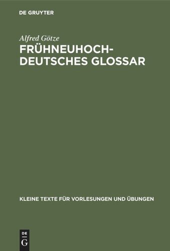 Frühneuhochdeutsches Glossar