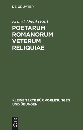 Poetarum Romanorum veterum reliquiae