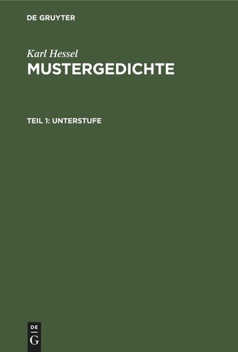 Mustergedichte: Teil 1 Unterstufe