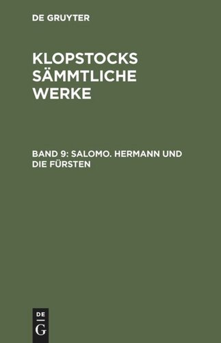 Salomo. Hermann und die Fürsten
