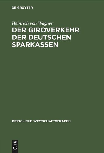 Der Giroverkehr der deutschen Sparkassen