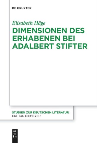 Dimensionen des Erhabenen bei Adalbert Stifter
