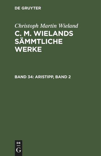 C. M. Wielands Sämmtliche Werke: Band 34 Aristipp, Band 2