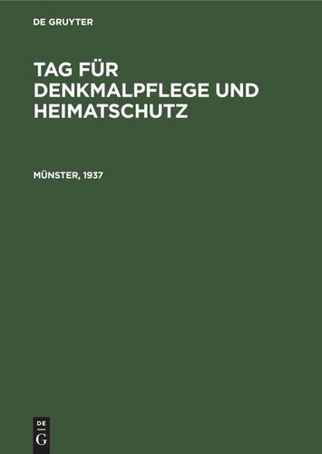 Tag für Denkmalpflege und Heimatschutz: Münster, 1937