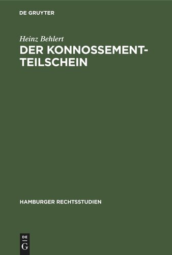 Der Konnossement-Teilschein