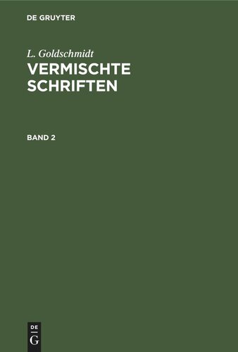Vermischte Schriften: Band 2