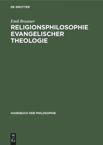 Religionsphilosophie evangelischer Theologie