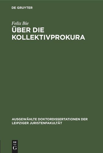 Über die Kollektivprokura