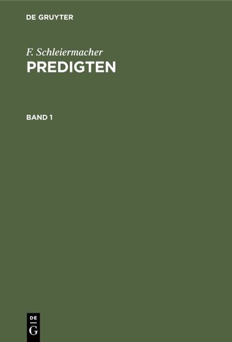 Predigten: Band 1