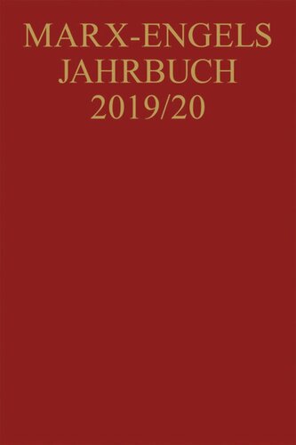 Marx-Engels-Jahrbuch: Marx-Engels-Jahrbuch 2019/20
