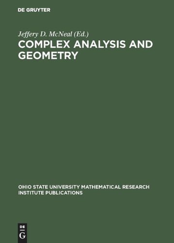 Complex Analysis and Geometry: Proceedings of a Conference at The Ohio State University, June 3–6, 1999