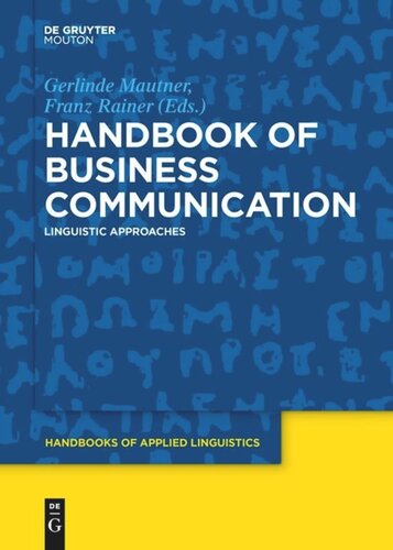 Handbook of Business Communication: Linguistic Approaches