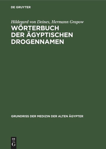 Wörterbuch der Ägyptischen Drogennamen