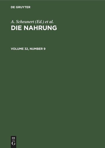Die Nahrung: Volume 32, Number 9