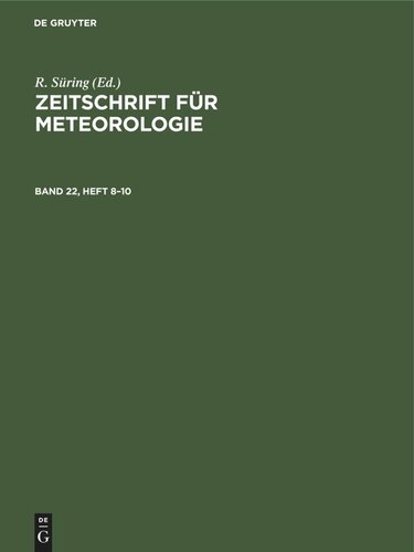 Zeitschrift für Meteorologie: Zeitschrift für Meteorologie
