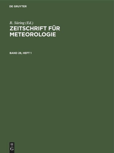 Zeitschrift für Meteorologie: Band 28, Heft 1