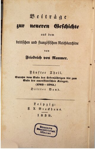 Europa vom Ende des Siebenjährigen bis zum Ende des Amerikanischen Krieges (1763-1783)