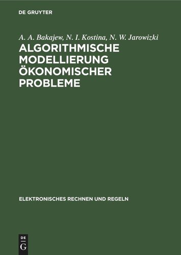 Algorithmische Modellierung ökonomischer Probleme