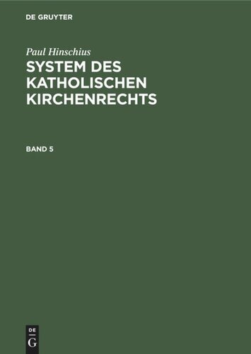 System des katholischen Kirchenrechts: Band 5