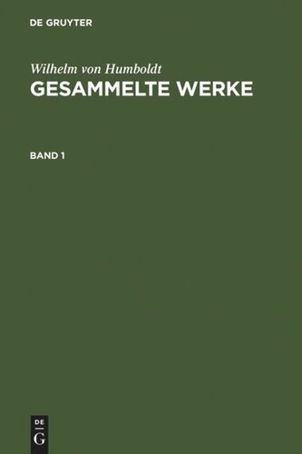 Gesammelte Werke: Band 1