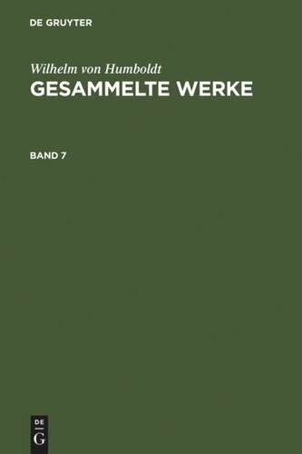 Gesammelte Werke: Band 7