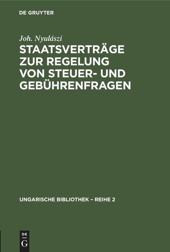 Staatsverträge zur Regelung von Steuer- und Gebührenfragen