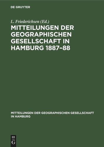 Mitteilungen der Geographischen Gesellschaft in Hamburg 1887–88: Heft 3