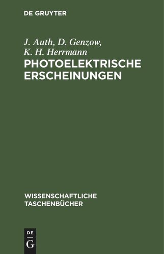 Photoelektrische Erscheinungen